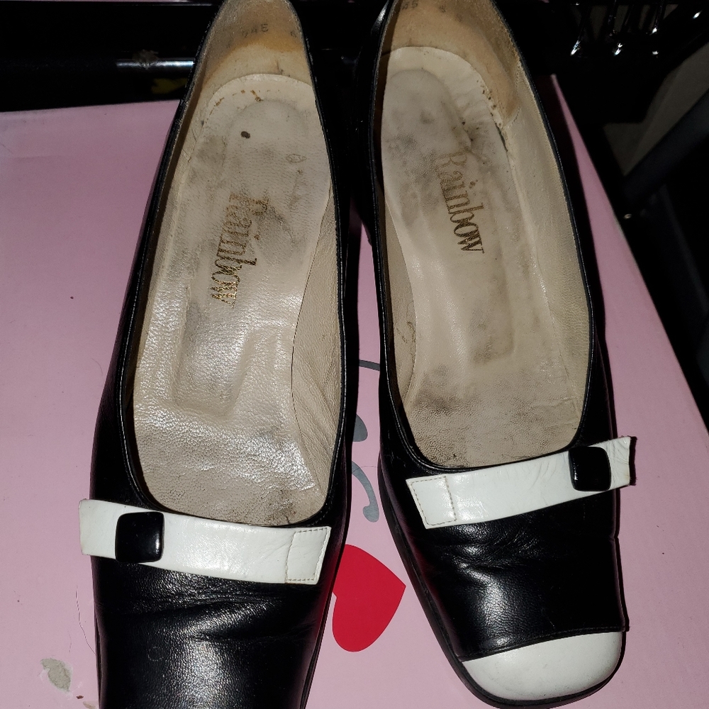 Black and white Vintage Rainbow shoes